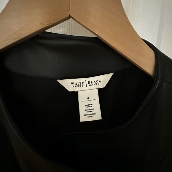 White House Black Market Black Faux Leather Jacket - Picture 4 of 4